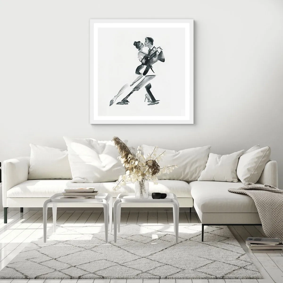 Plakat w białej ramie - W jednym rytmie - 40x40 cm