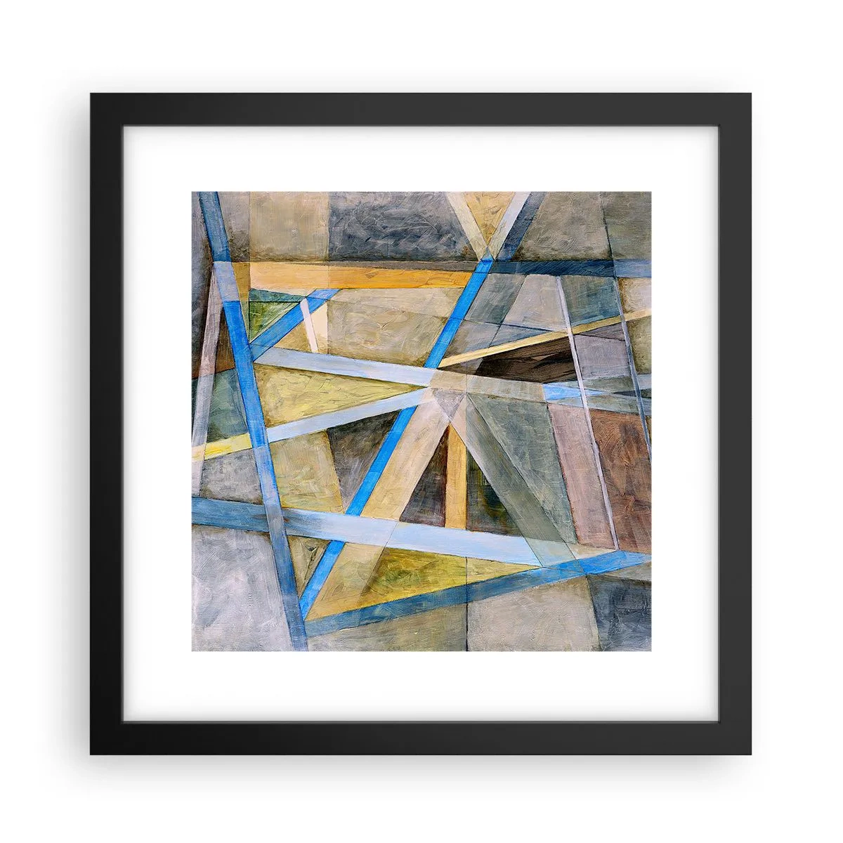 Plakat w czarnej ramie - Na wprost czy na skos? - 30x30 cm