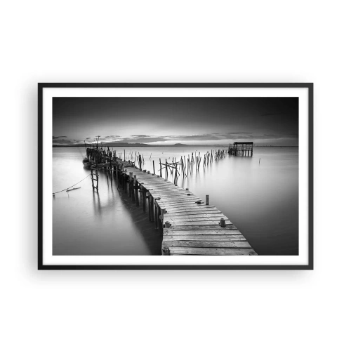 Plakat w czarnej ramie - Spokój zapomnianego brzegu - 91x61 cm