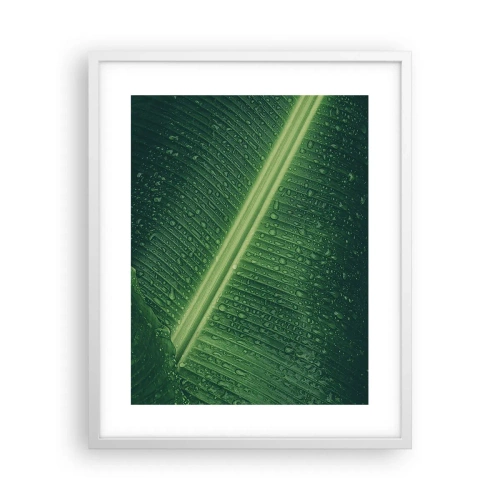 Plakat w białej ramie - Struktura zieleni - 40x50 cm
