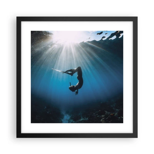 Plakat w czarnej ramie - Podwodny taniec - 40x40 cm