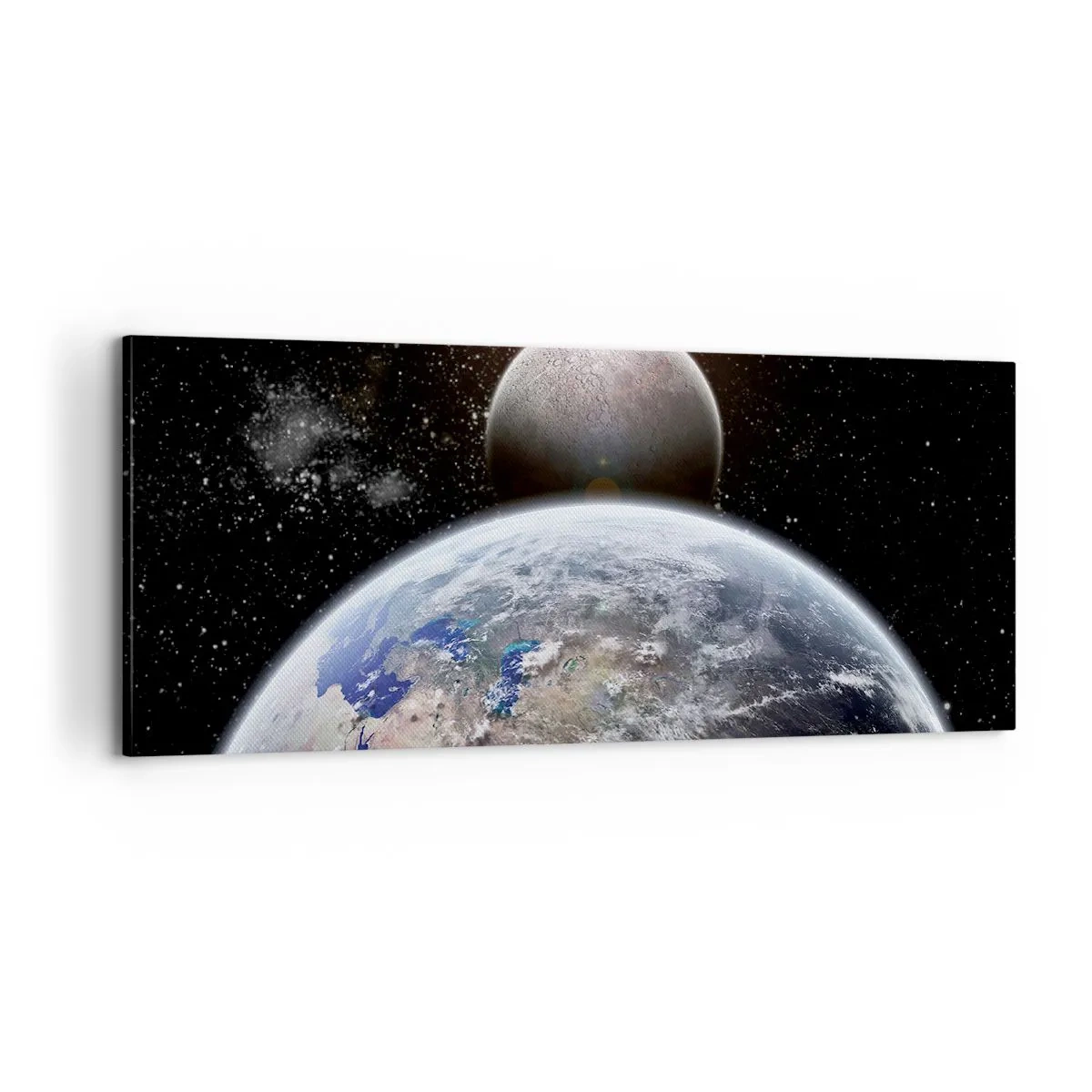 Obraz na płótnie - Pejzaż kosmiczny - wschód słońca - 100x40 cm