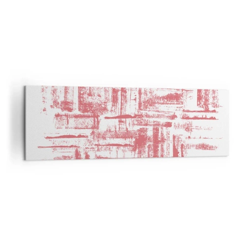 Obraz na płótnie - Abstrakcyjne różowe tekstury na białym tle - 160x50cm - Czerwone miasto - Nowoczesna dekoracja ścienna do salonu i sypialni ARTTOR