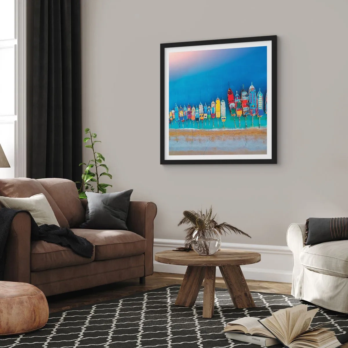 Plakat w czarnej ramie - Z lotu ptaka - 50x50 cm