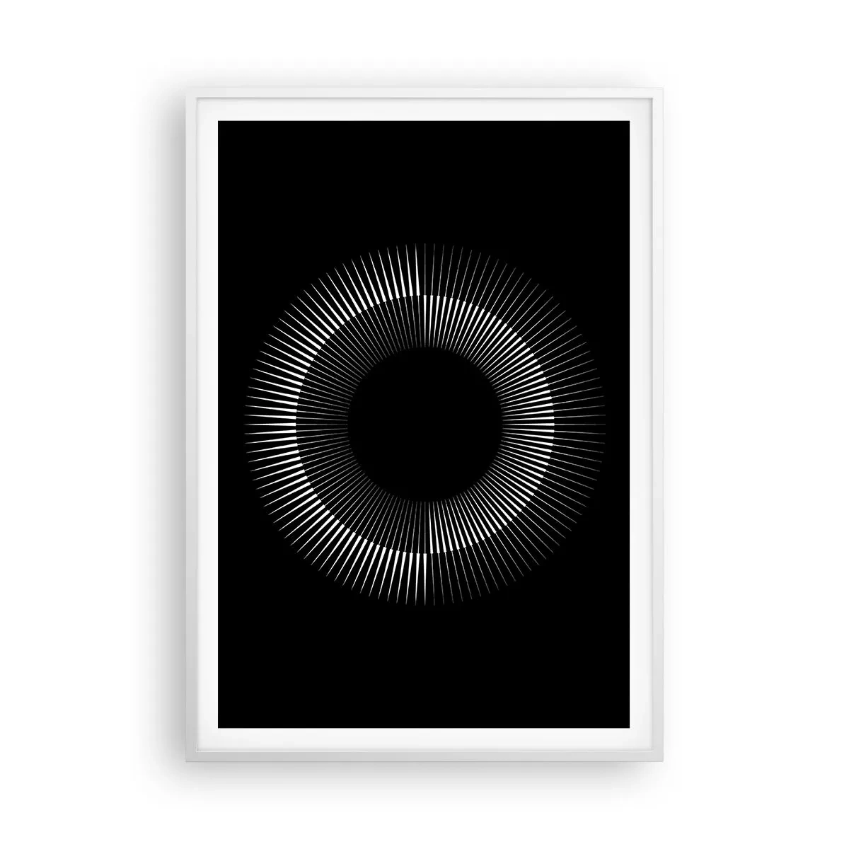 Plakat w białej ramie - Czarne Słońce - 70x100 cm