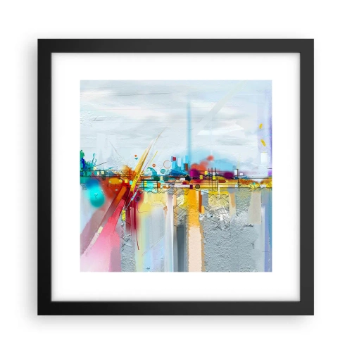 Plakat w czarnej ramie - Most radości nad rzeką życia - 30x30 cm