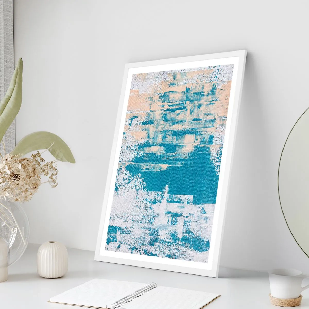Plakat w białej ramie - Przez lodowy sopel - 30x40 cm