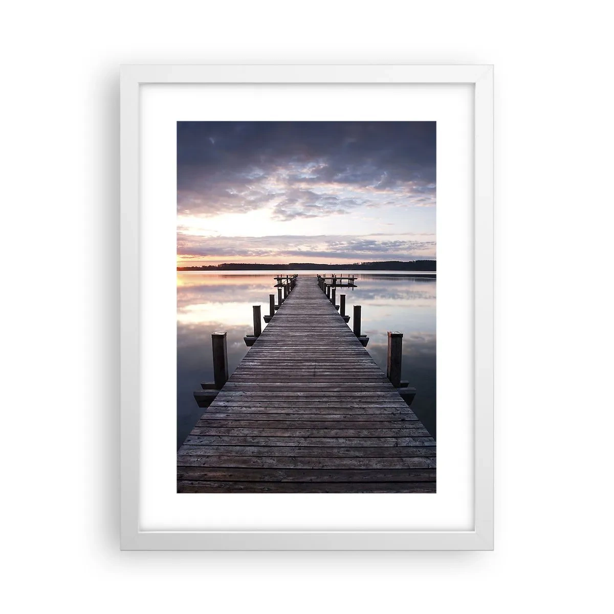 Plakat w białej ramie - Cicha granica dnia i nocy - 30x40 cm