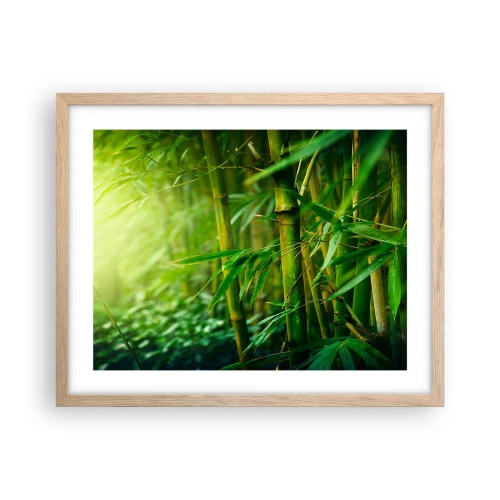 Plakat w ramie jasny dąb - Poznać zieleń samą w sobie - 50x40 cm