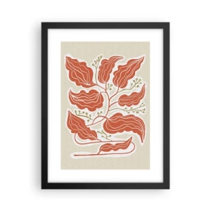 Plakat w czarnej ramie - Ludowo i koralowo - 30x40 cm