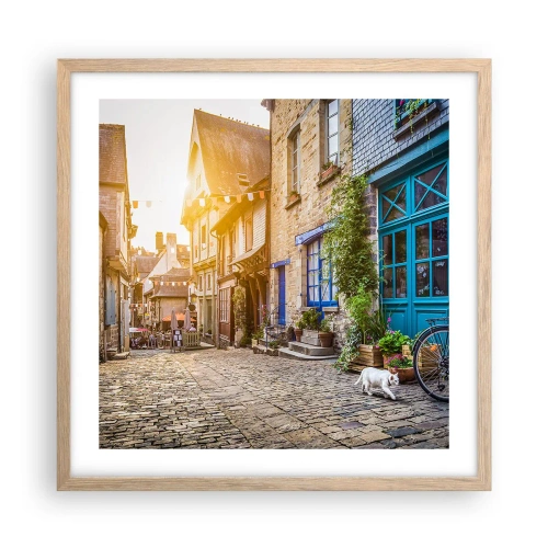 Plakat w ramie jasny dąb - Biały duch miasteczka - 50x50 cm