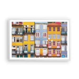 Plakat w białej ramie - Barwy starego miasta - 91x61 cm