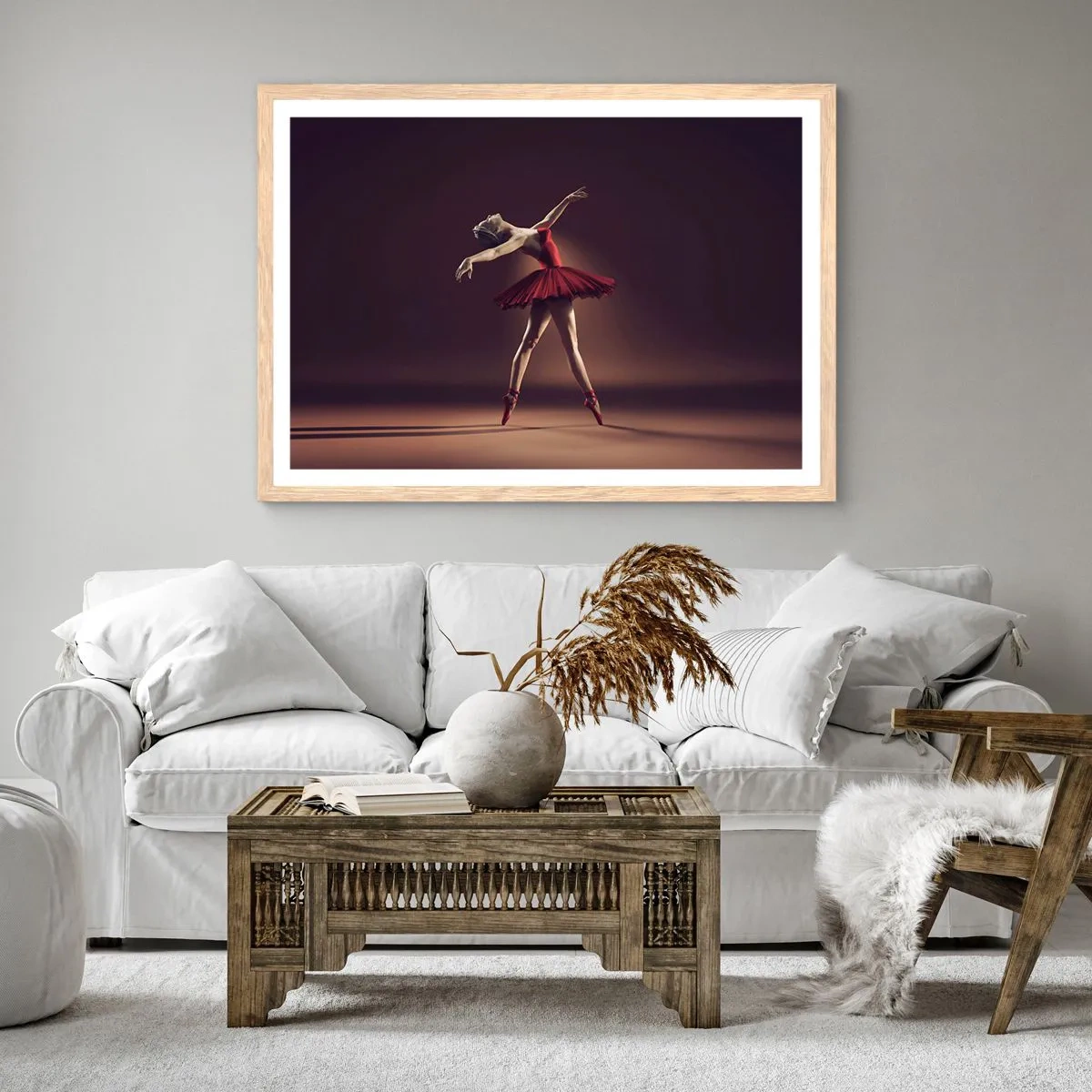 Plakat w ramie jasny dąb - Prima ballerina - 100x70 cm