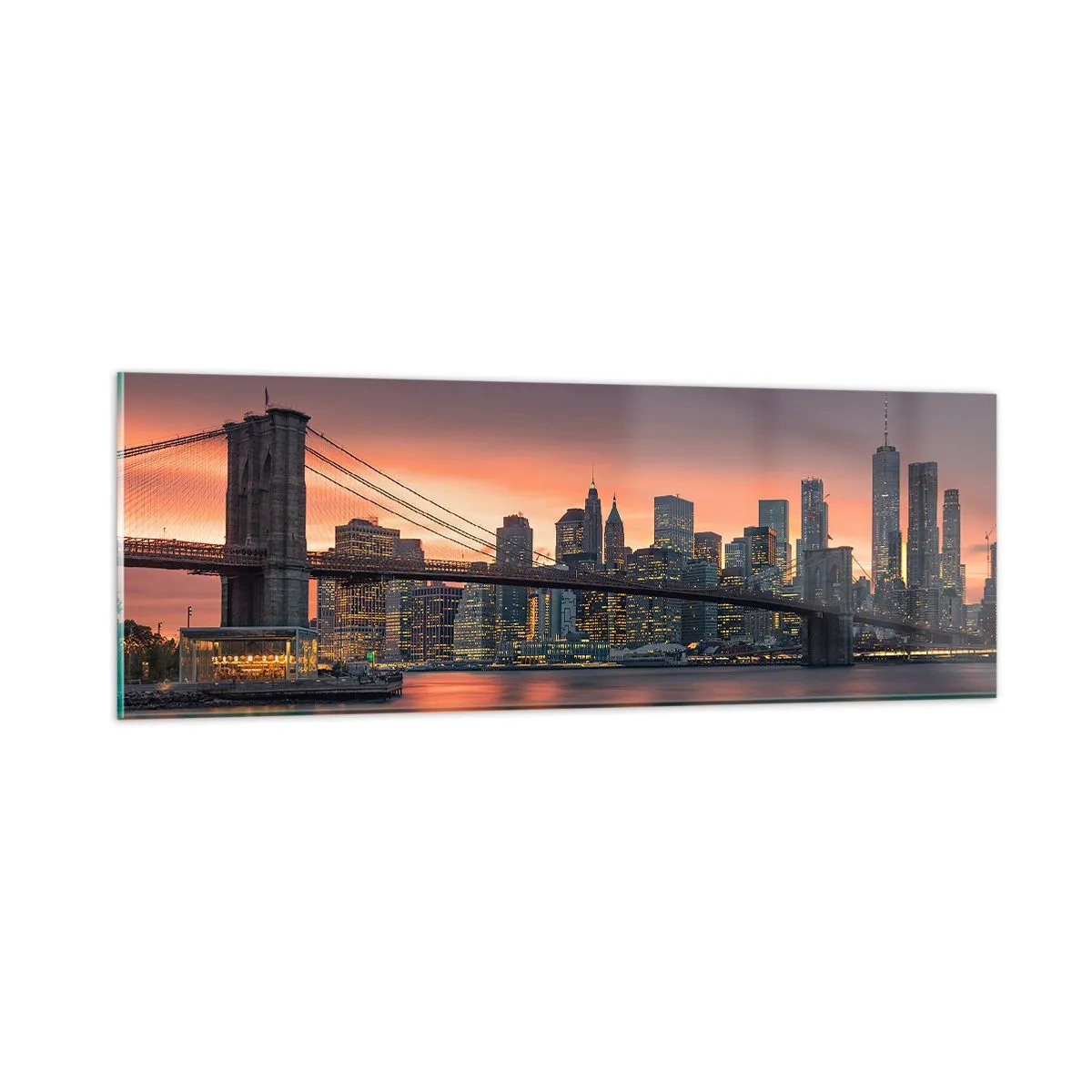 Obraz na szkle - Zatopione w liliowej ciszy - 90x30 cm