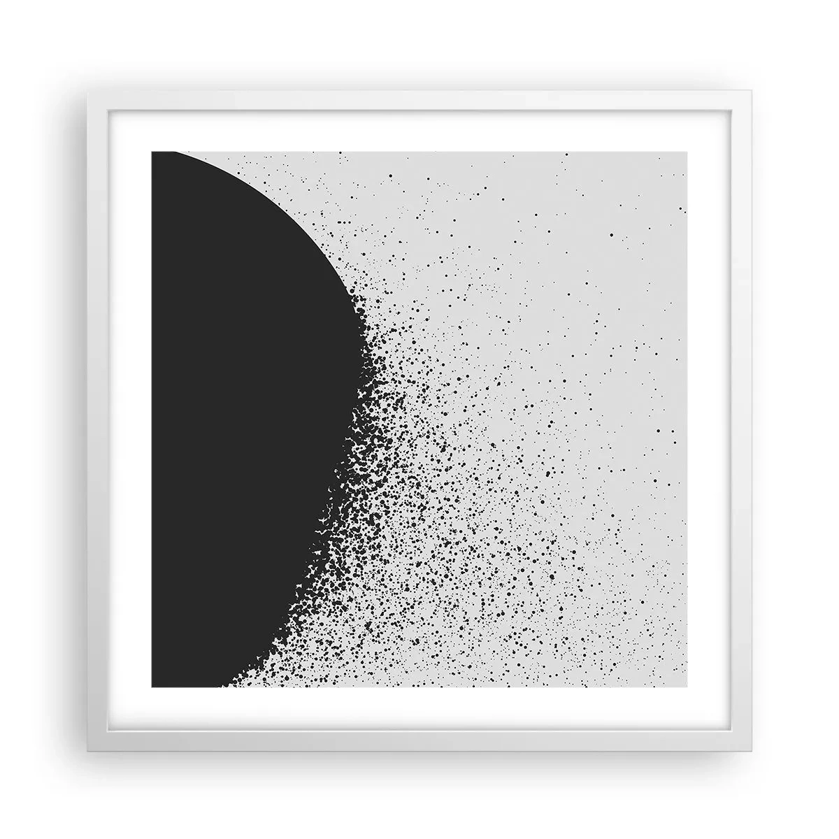 Plakat w białej ramie - Ruch cząsteczek - 50x50 cm
