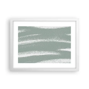 Plakat w białej ramie - Abstrakcja w zimowym klimacie - 40x30 cm