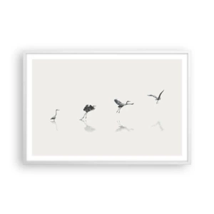 Plakat w białej ramie - Cztery proste kroki - 91x61 cm