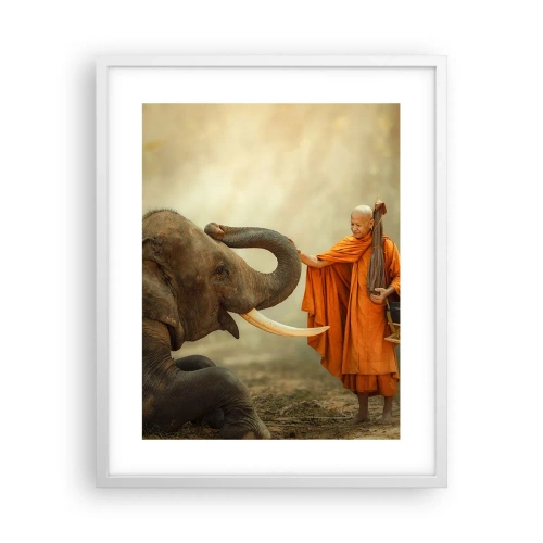 Plakat w białej ramie - Spotkanie w podróży - 40x50 cm