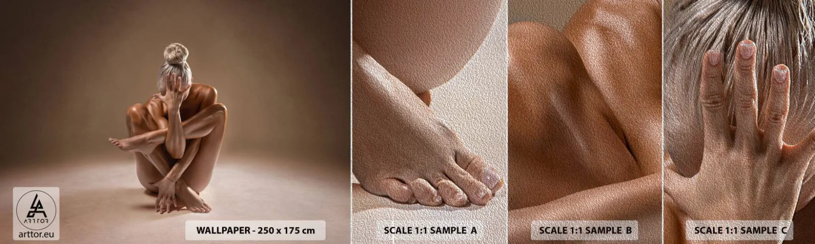 Fototapeta Próbka Premium Sand - Jedność ciała i ducha - Ciało, Kobieta, Modelka - 100x30 cm