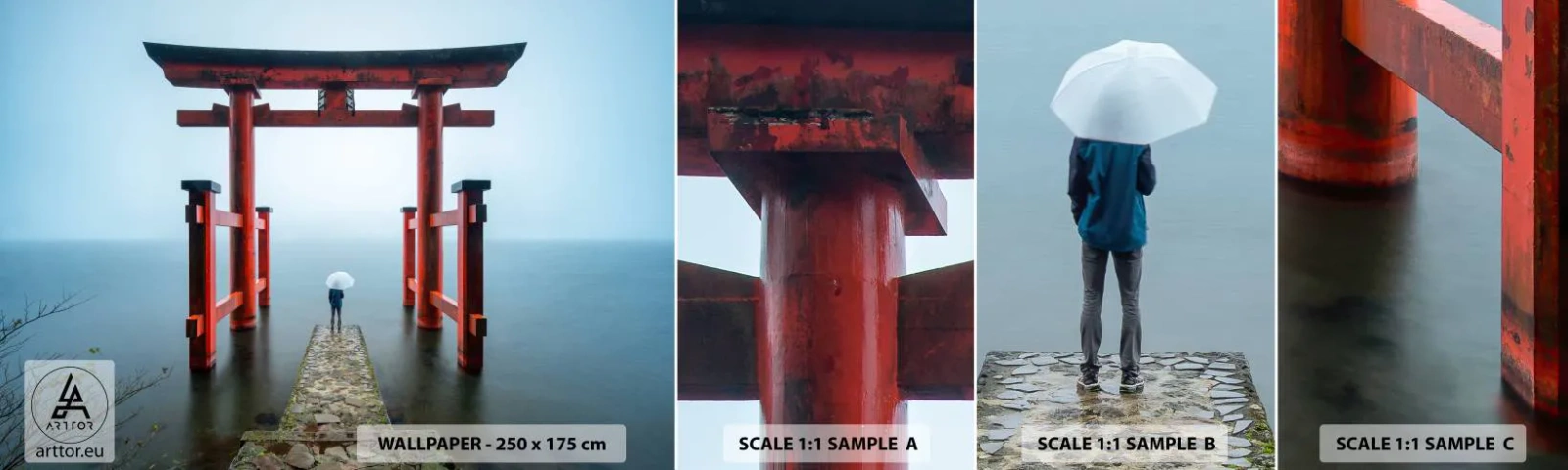 Fototapeta Próbka Samoprzylepna Deluxe Sticker - Japońska zaduma - Azja, Świątynia Hakone, Japonia - 100x30 cm