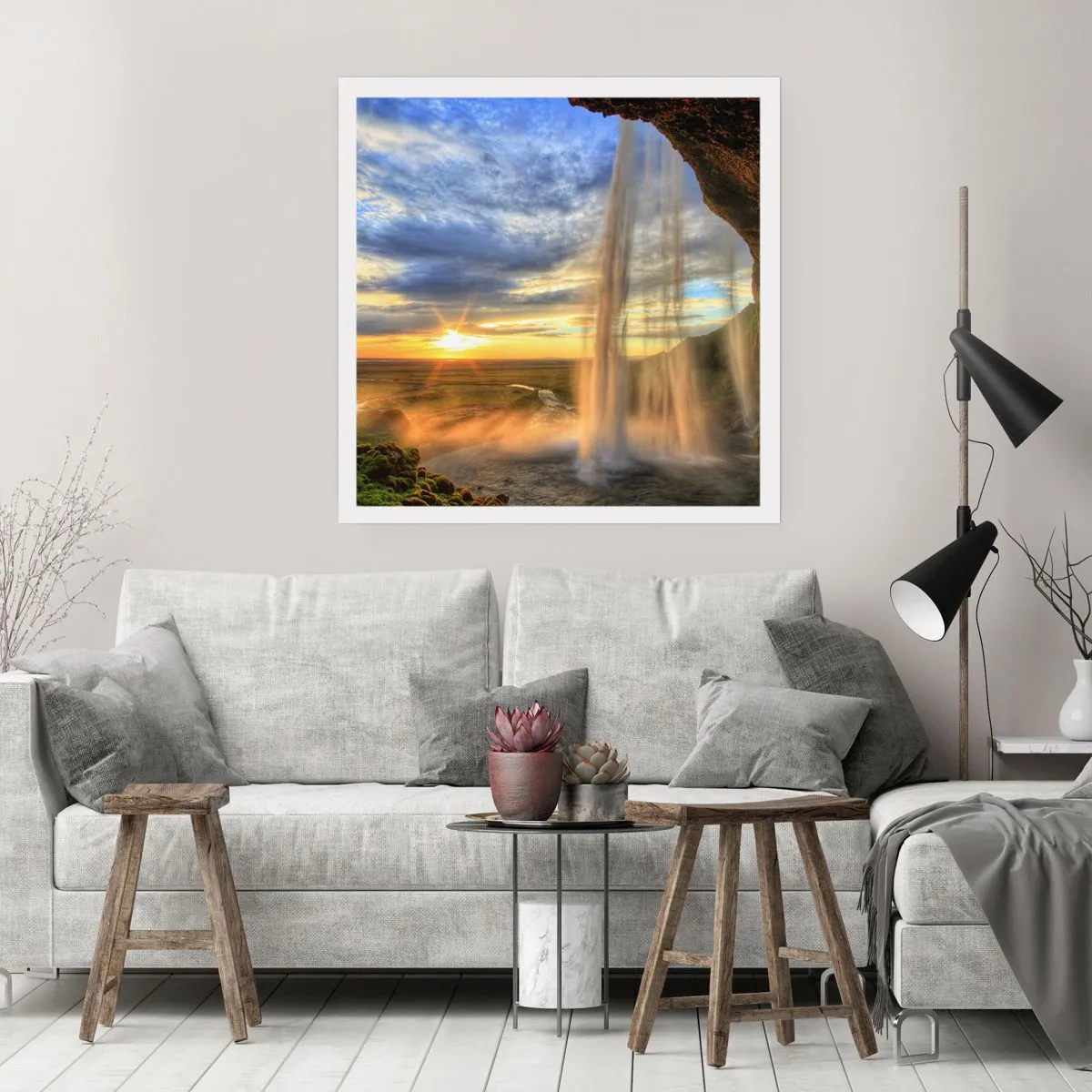 Plakat - Świat za zasłoną kropel - 50x50 cm