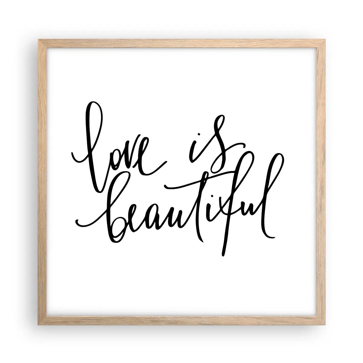 Plakat w ramie jasny dąb - Czytaj i powtarzaj - 50x50 cm