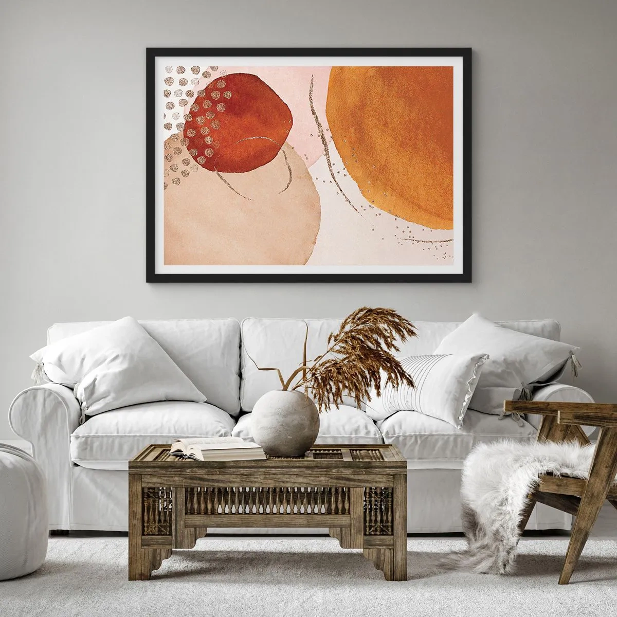 Plakat w czarnej ramie - Krągłość i ruch - 50x40 cm