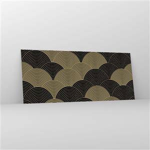Obraz na szkle - Wzór w stylu art deco z półokręgami i złotymi liniami - 120x50cm - Jedność w wielości - Nowoczesna dekoracja ścienna do salonu i sypialni ARTTOR