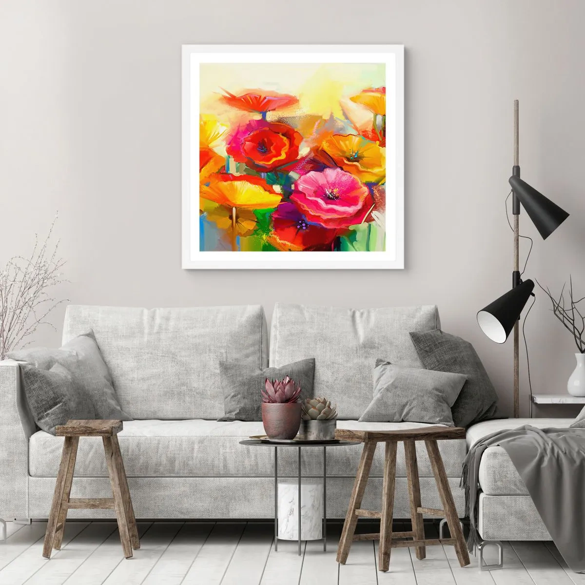 Plakat w białej ramie - Nie tylko czerwone - 60x60 cm