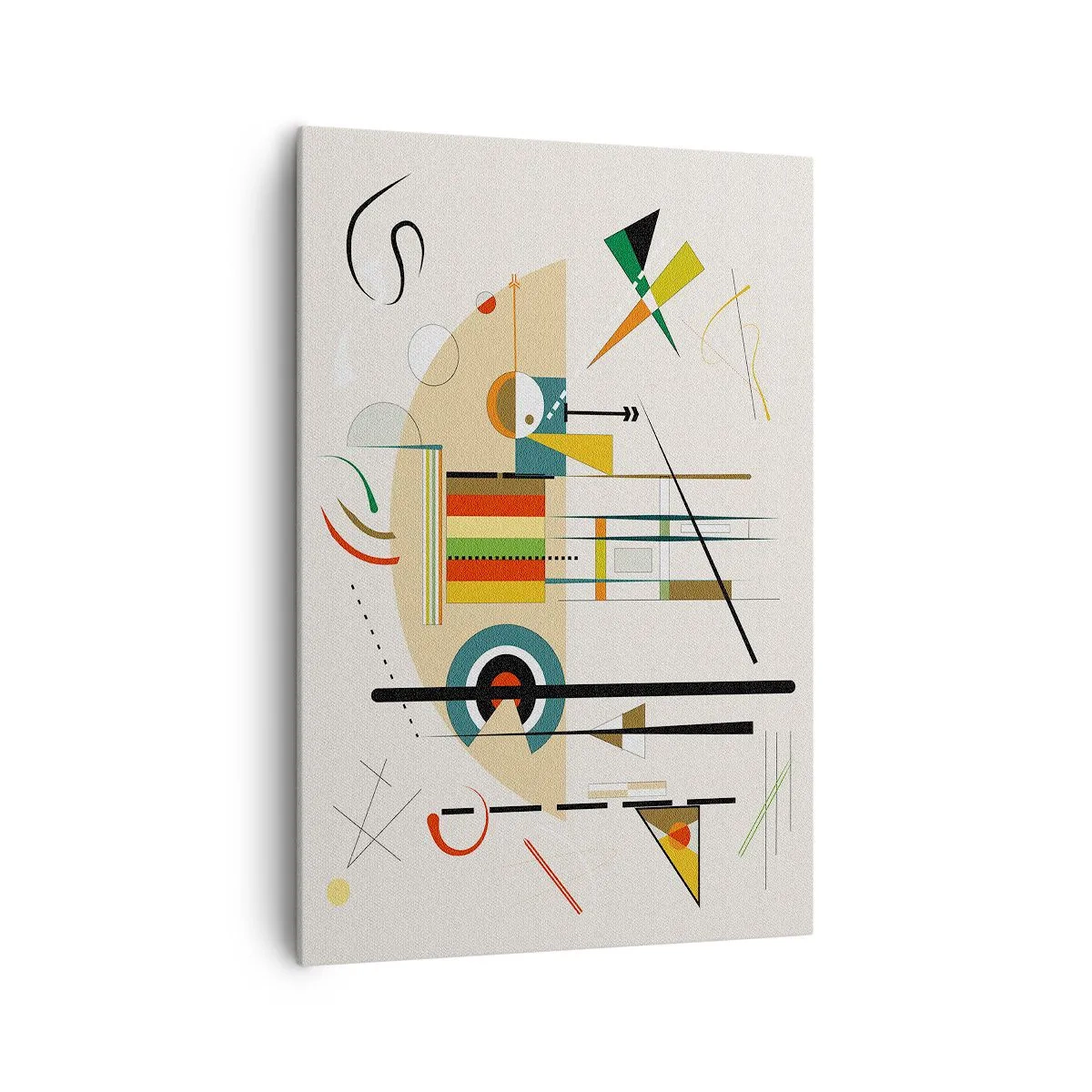 Obraz na płótnie - Kolorowa abstrakcja z geometrycznymi kształtami - 70x100cm - I świat się śmieje - Nowoczesna dekoracja ścienna do salonu i sypialni ARTTOR