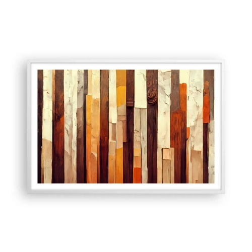 Plakat w białej ramie - Hymn leśnych drzew - 91x61 cm