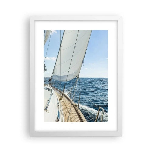 Plakat w białej ramie - Ahoj, przygodo - 30x40 cm