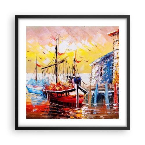 Plakat w czarnej ramie - Szczęśliwy powrót - 50x50 cm