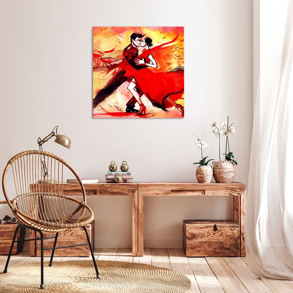 Obraz na płótnie - Purpurowy rytm namiętności - 70x70 cm