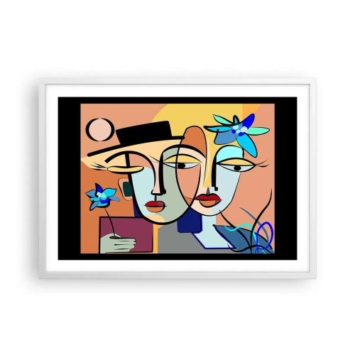 Plakat w białej ramie - Picassowskie randez vous - 70x50 cm