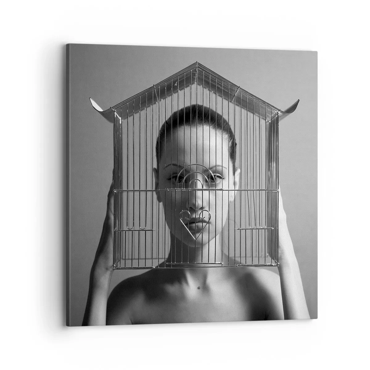 Obraz na płótnie - Portret nieco surrealistyczny - 70x70 cm