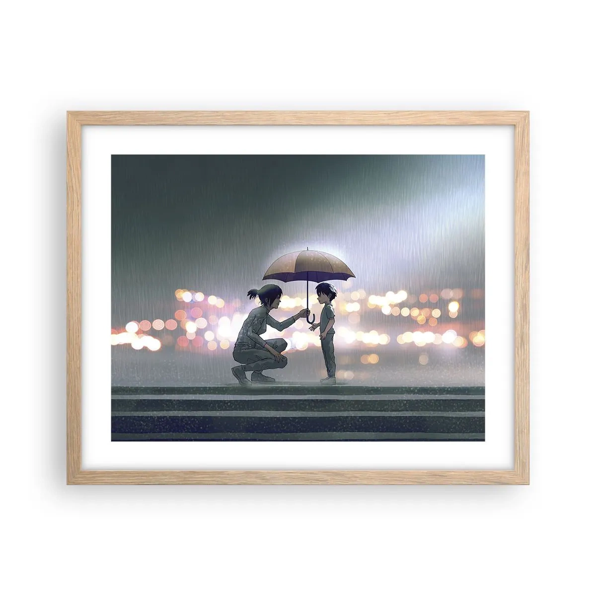 Plakat w ramie jasny dąb - I już jest wszystko dobrze - 50x40 cm