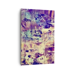 Obraz na płótnie - Kolorowy abstrakcyjny kolaż z tekstami i grafikami - 80x120cm - I tyle zostanie - Nowoczesna dekoracja ścienna do salonu i sypialni ARTTOR