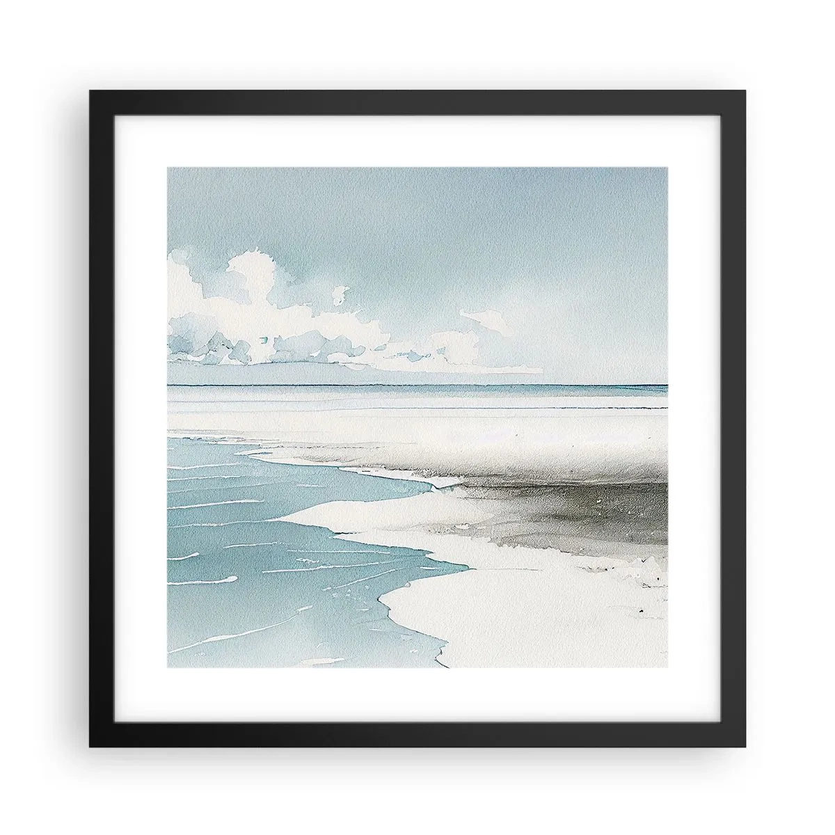 Plakat w czarnej ramie - Łagodny przypływ - 40x40 cm
