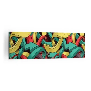 Obraz na płótnie - Abstrakcyjne strzałki w żywych kolorach tworzące chaos - 160x50cm - Którędy do celu? - Nowoczesna dekoracja ścienna do salonu i sypialni ARTTOR