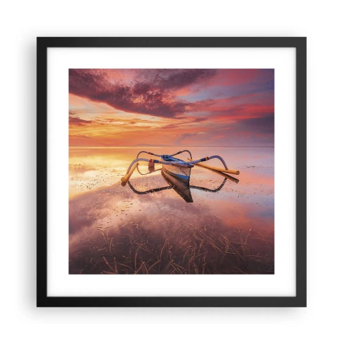 Plakat w czarnej ramie - Spokój tropikalnego wieczoru - 40x40 cm
