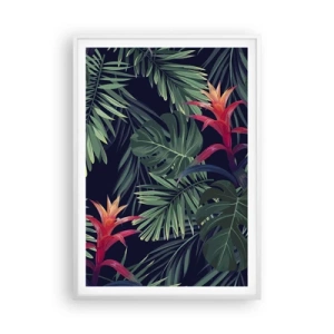 Plakat w białej ramie - Zapłonąć w zieleni - 70x100 cm