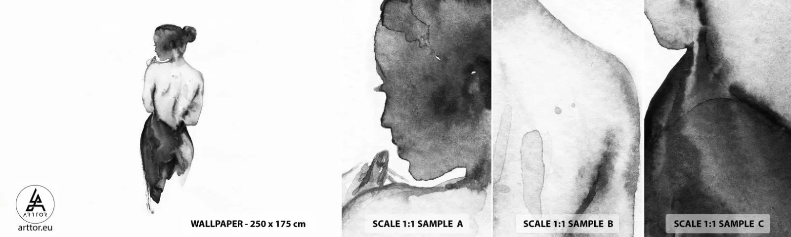 Fototapeta Próbka Samoprzylepna Deluxe Sticker - Przy niej świat znika - Kobieta, Ciało Kobiety, Grafika - 100x30 cm