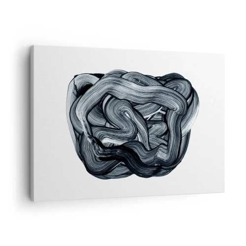 Obraz na płótnie - Abstrakcyjna kompozycja w odcieniach szarości - 70x50cm - To nie takie proste - Nowoczesna dekoracja ścienna do salonu i sypialni ARTTOR