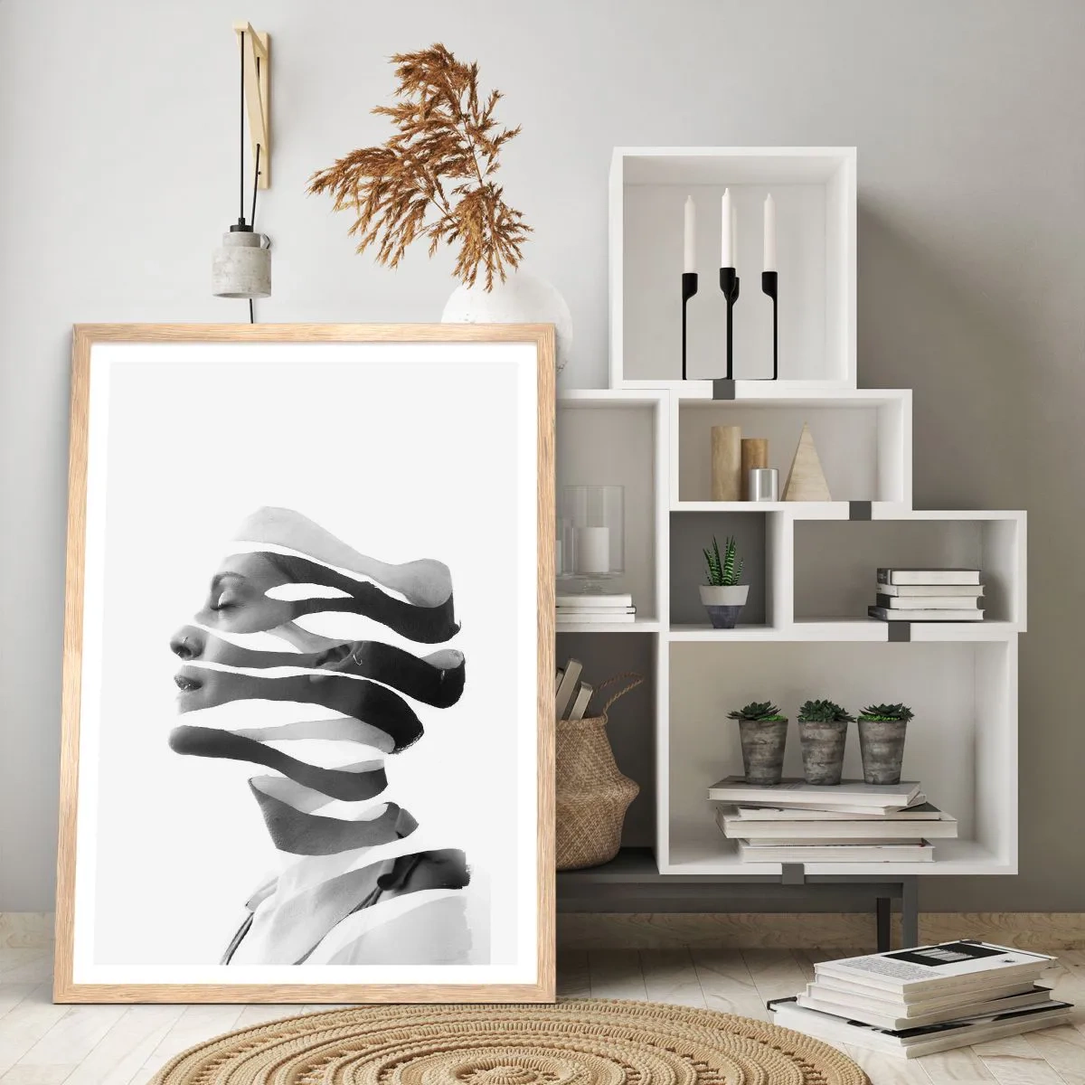 Plakat w ramie jasny dąb - Portret surrealistyczny - 70x100 cm