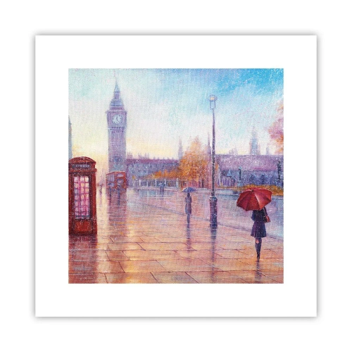 Plakat - Londyński jesienny dzień - 30x30 cm