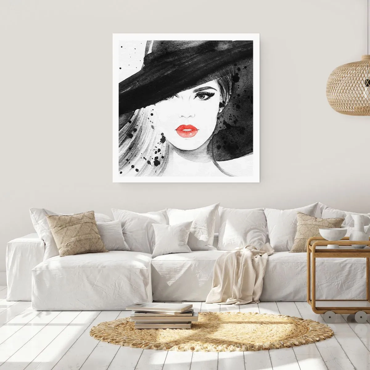 Plakat - Dama w czerni - 60x60 cm