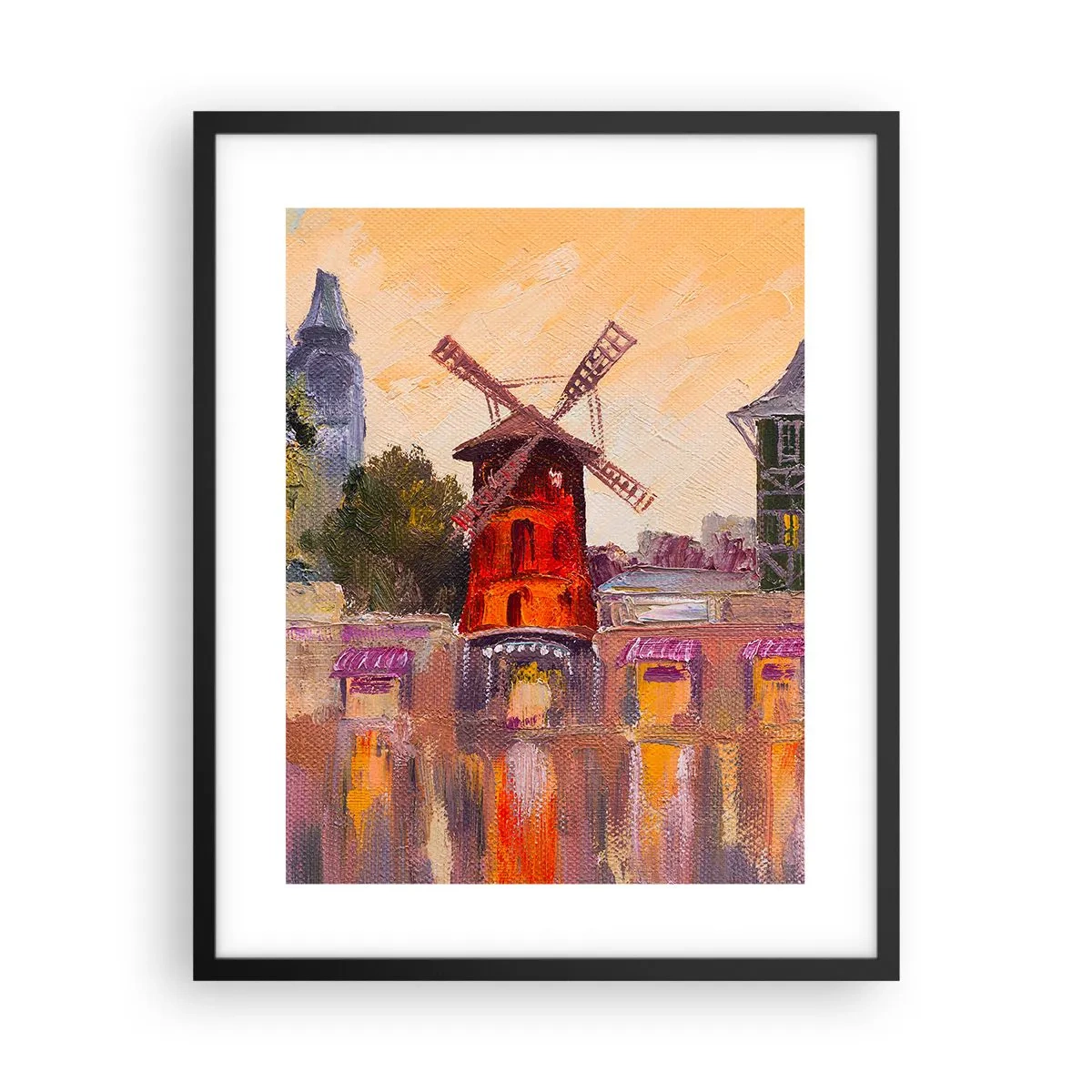 Plakat w czarnej ramie - Paryskie ikony – Moulin Rouge - 40x50 cm