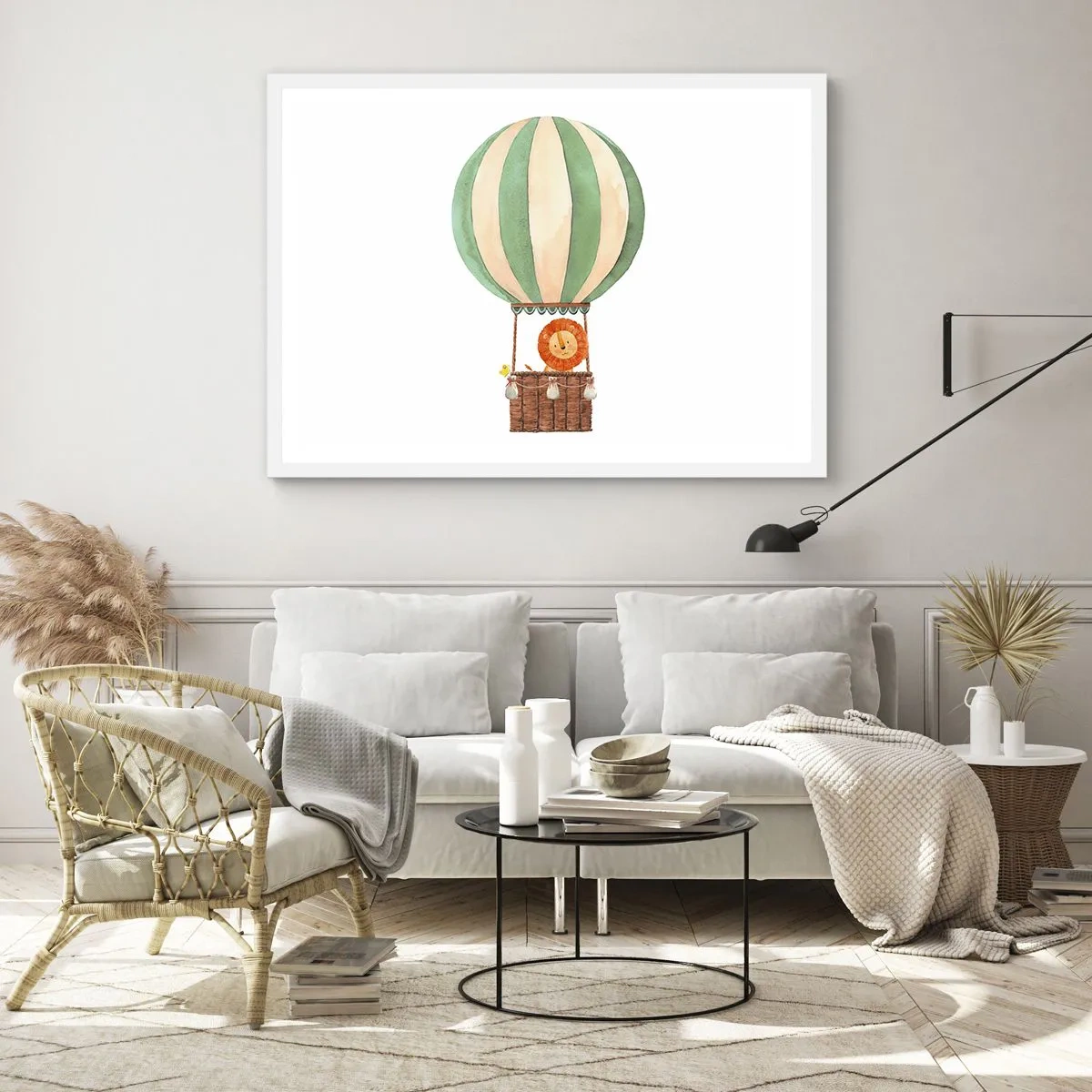 Plakat w białej ramie - Podróże Leona - 50x40 cm
