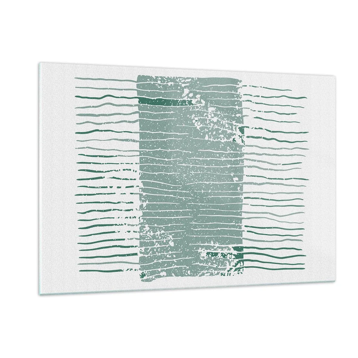 Obraz na szkle - Poziome morskie linie z efektem przetarcia tworzące abstrakcyjną strukturę - 120x80cm - Abstrakcja morska - Nowoczesna dekoracja ścienna do salonu, kuchni i sypialni ARTTOR